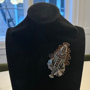 Danny Pollak - Antique Silver and Milk Chocolate Stone Bee Brooch
